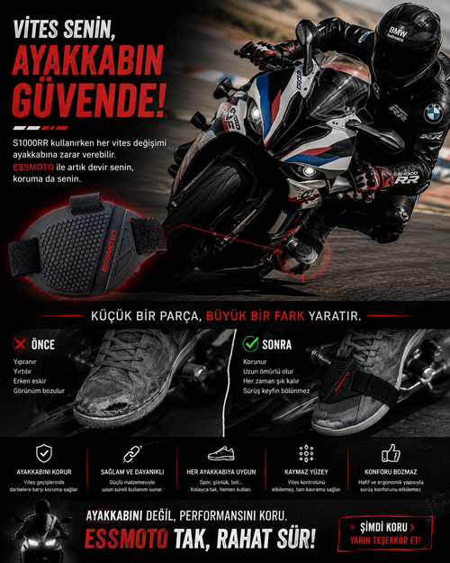 ESSMOTO Motorcu Ayak Koruyucu